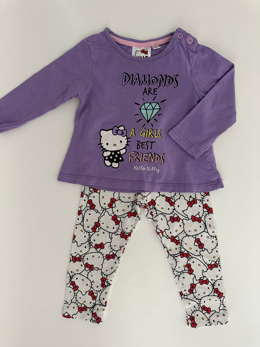 Hello Kitty 2-teiliges Set Lila Gr. 68 – Shirt & Leggings