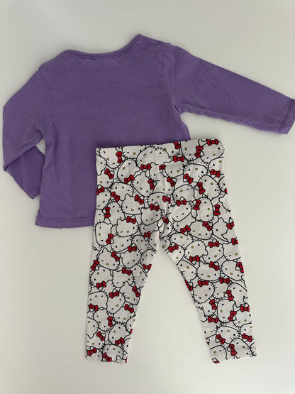 Hello Kitty 2-teiliges Set Lila Gr. 68 – Shirt & Leggings