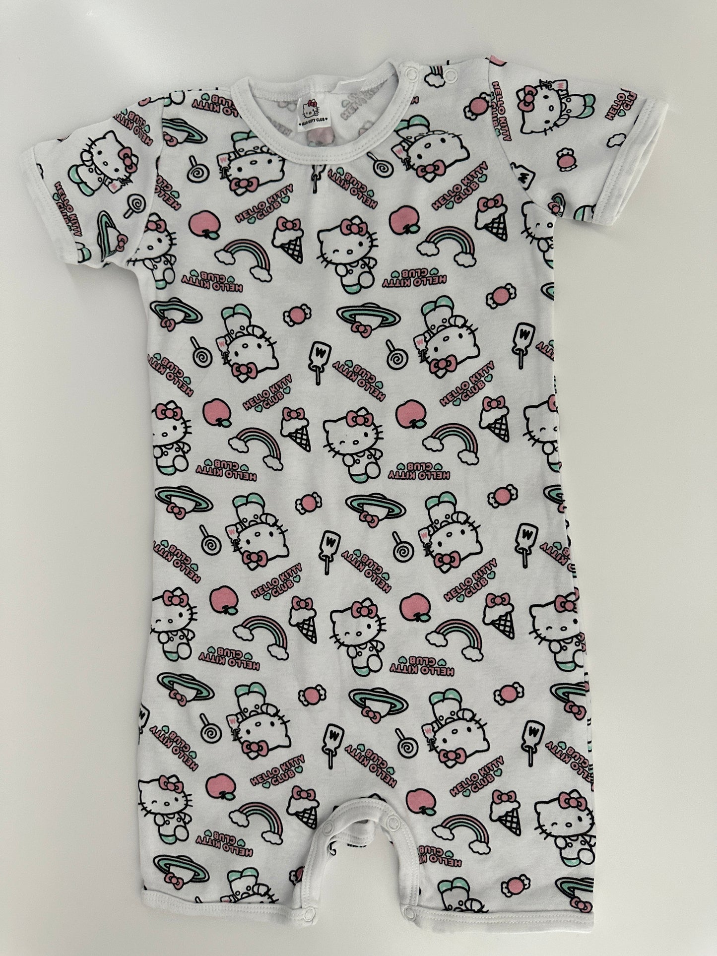 Hello Kitty Sommer-Strampler Weiss Gr. 98/104 – 100% Baumwolle