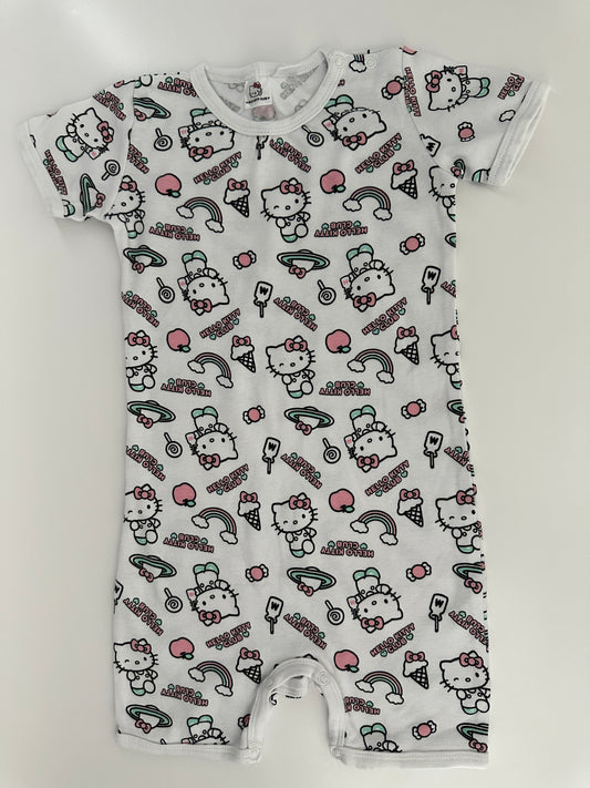 Hello Kitty Sommer-Strampler Weiss Gr. 98/104 – 100% Baumwolle