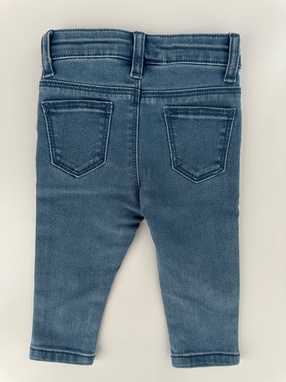 Baby Jeans mit Stickerei Gr. 68 – Regenbogen & Herzen