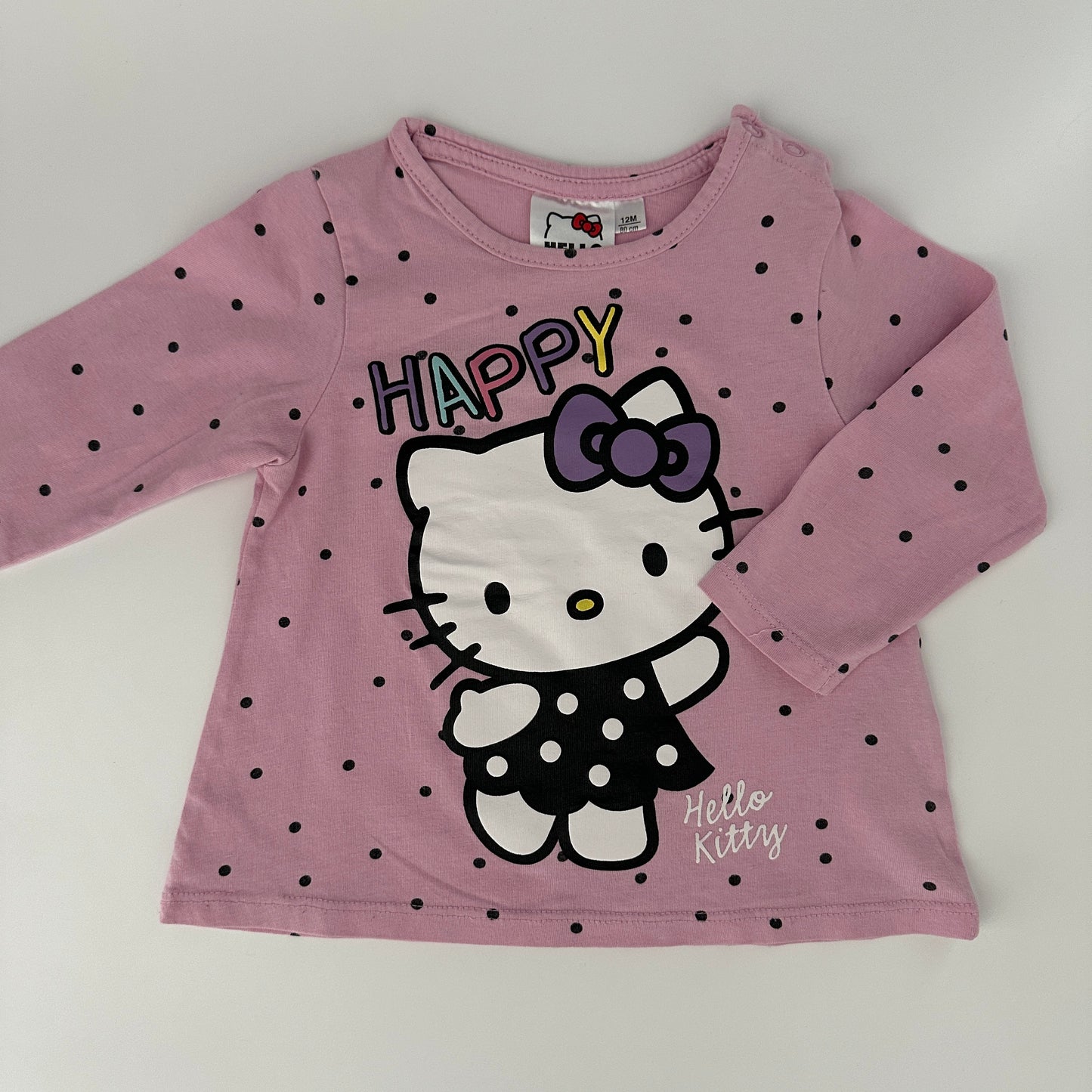 Hello Kitty Langarmshirt Rosa Gr. 80 – Punkte & Print