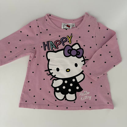 Hello Kitty Langarmshirt Rosa Gr. 80 – Punkte & Print