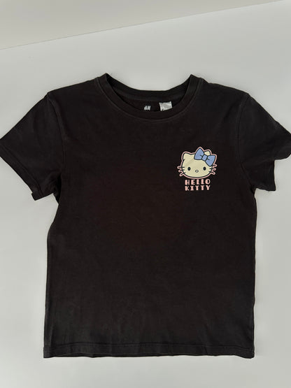 Hello Kitty T-Shirt Schwarz Gr. 110/116 – Kurzarm & Print