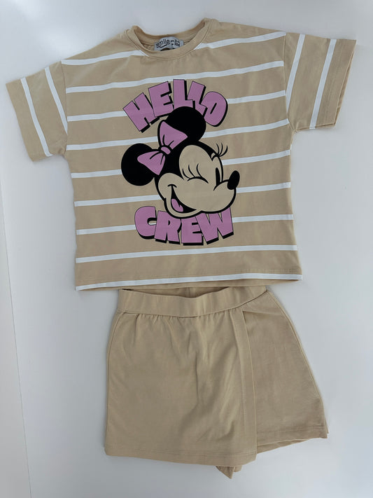 Minnie Mouse Sommer Set Beige Gr. 104 – T-Shirt & Skort