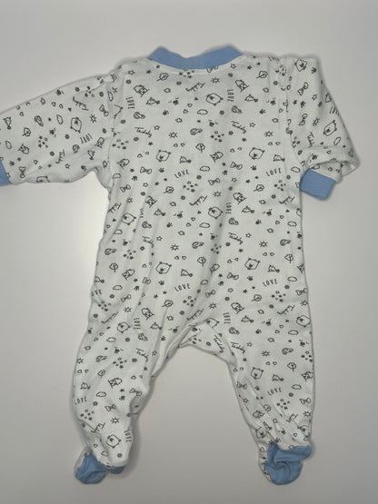 Strampler / Pyjama mit Füsschen Gr. 56