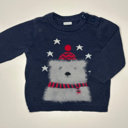 Baby dicker Pullover mit Eisbärmotiv Gr. 68