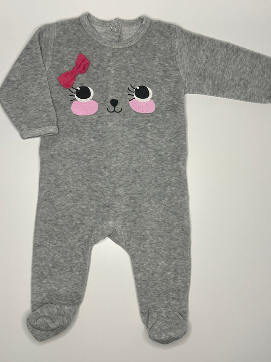 Grauer, süsser Strampler Gr. 50/56