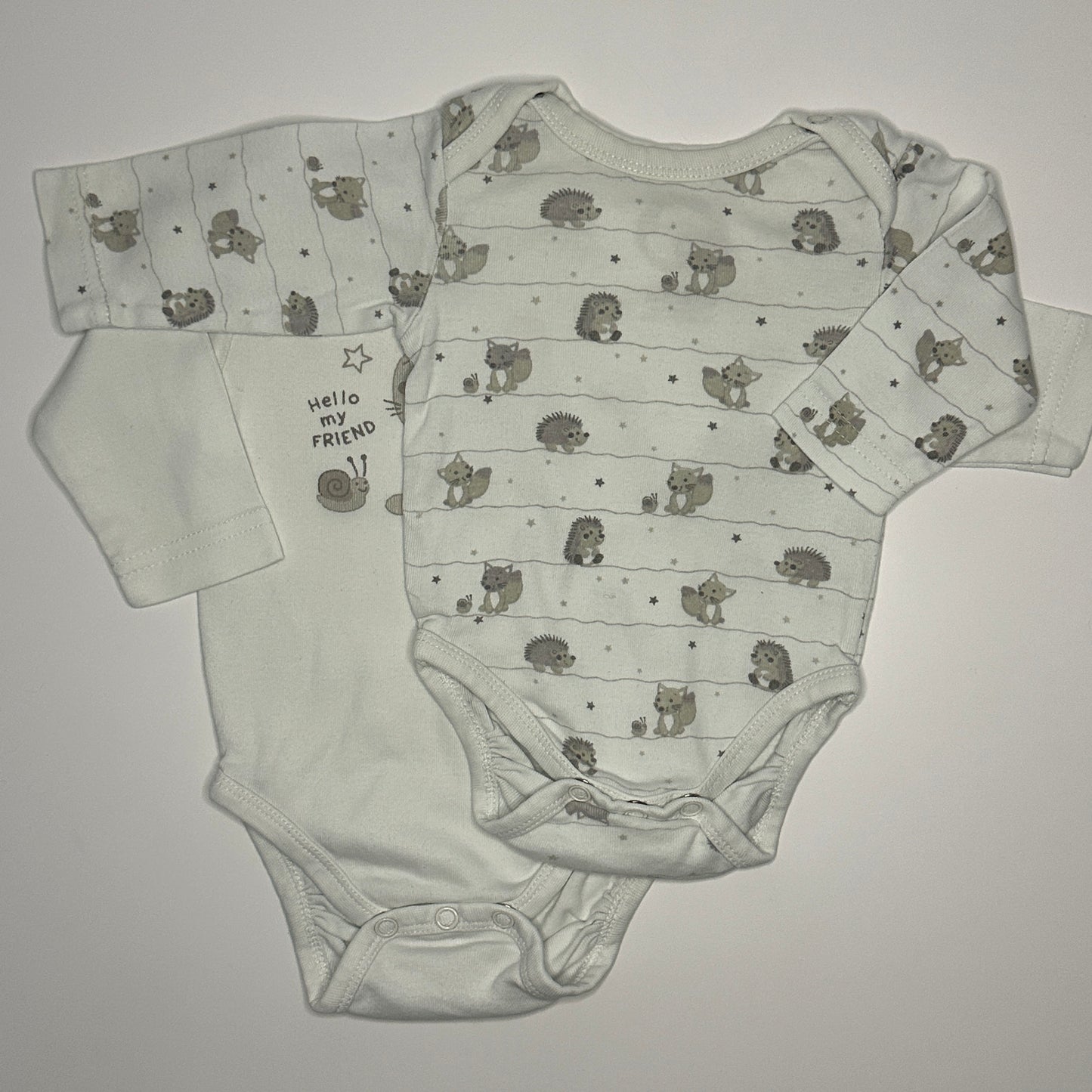 2er-Set Langarmbodys mit Waldfreunden Gr. 50/56