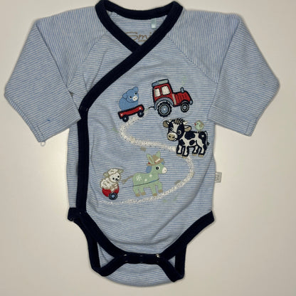 Wickelbody mit Bauernhof-Motiv Gr. 56