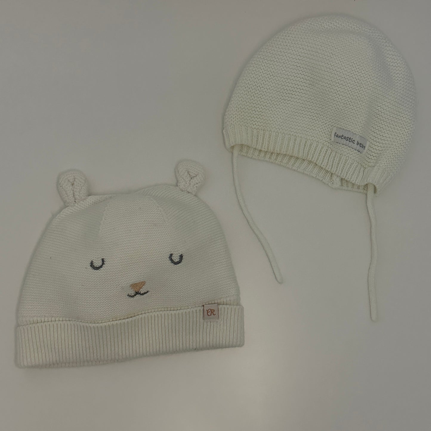 2er-Set Strickmützen 0-6 Monate