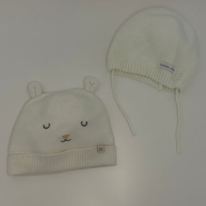 2er-Set Strickmützen 0-6 Monate
