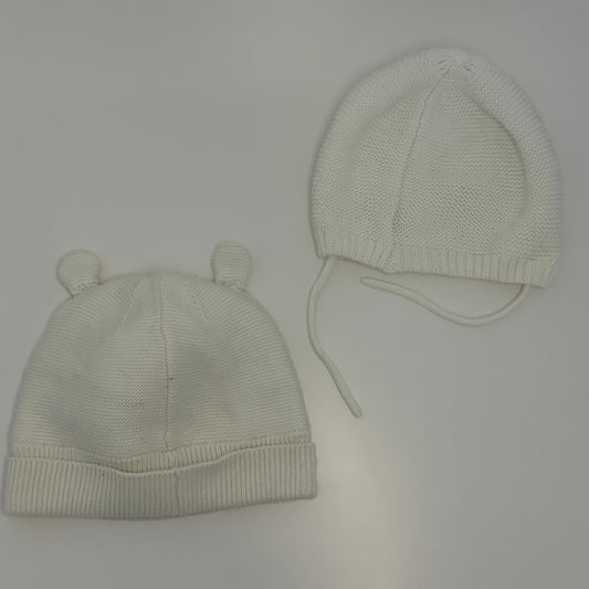 2er-Set Strickmützen 0-6 Monate
