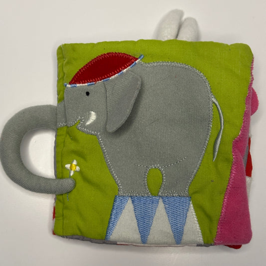 Bilderbuch aus Stoff mit Tiermotiven & Zirkusdesign