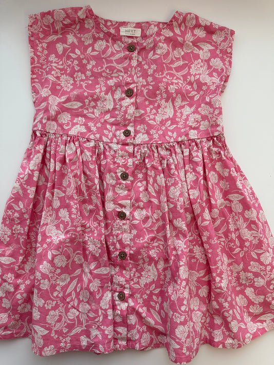 NEXT Kinderkleid mit floralem Muster aus Baumwolle – Grösse 104