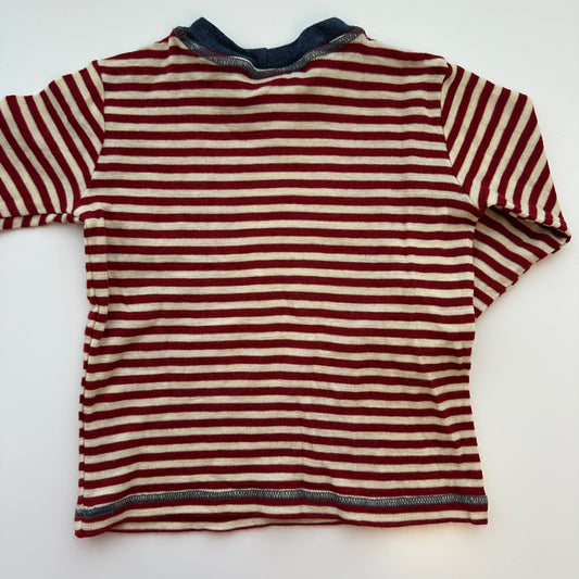 Langarmshirt aus Schurwolle gestreift • Grösse 92