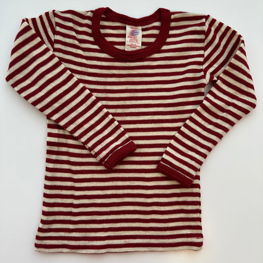 Langarmshirt aus Merinowolle gestreift – Gr. 92