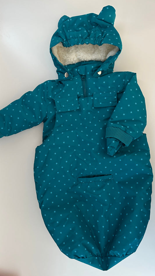 Baby Winteroverall Türkis Sterne bpc Gr. 56/62