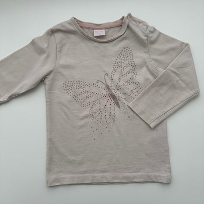 Smile Langarmshirt Schmetterling Rosa Gr. 92
