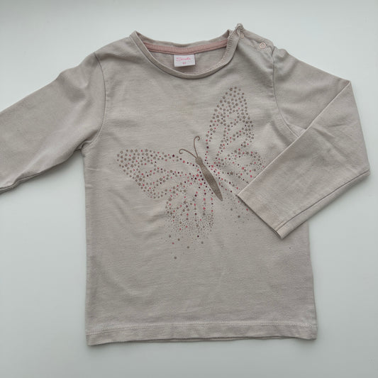 Smile Langarmshirt Schmetterling Rosa Gr. 92