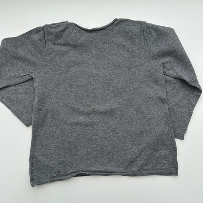 H&M Feinstrickpullover Grau mit Schmetterling Gr. 98