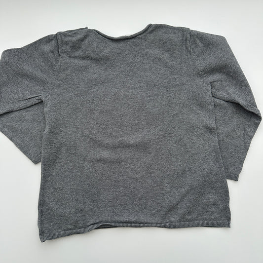 H&M Feinstrickpullover Grau mit Schmetterling Gr. 98