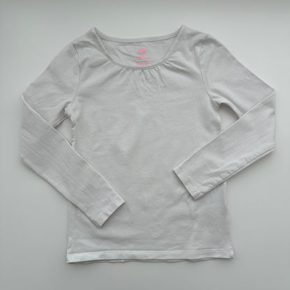 H&M Basic Langarmshirt Weiss aus Bio-Baumwolle Gr. 110/116