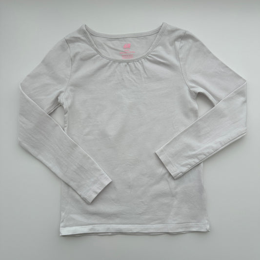 H&M Basic Langarmshirt Weiss aus Bio-Baumwolle Gr. 110/116