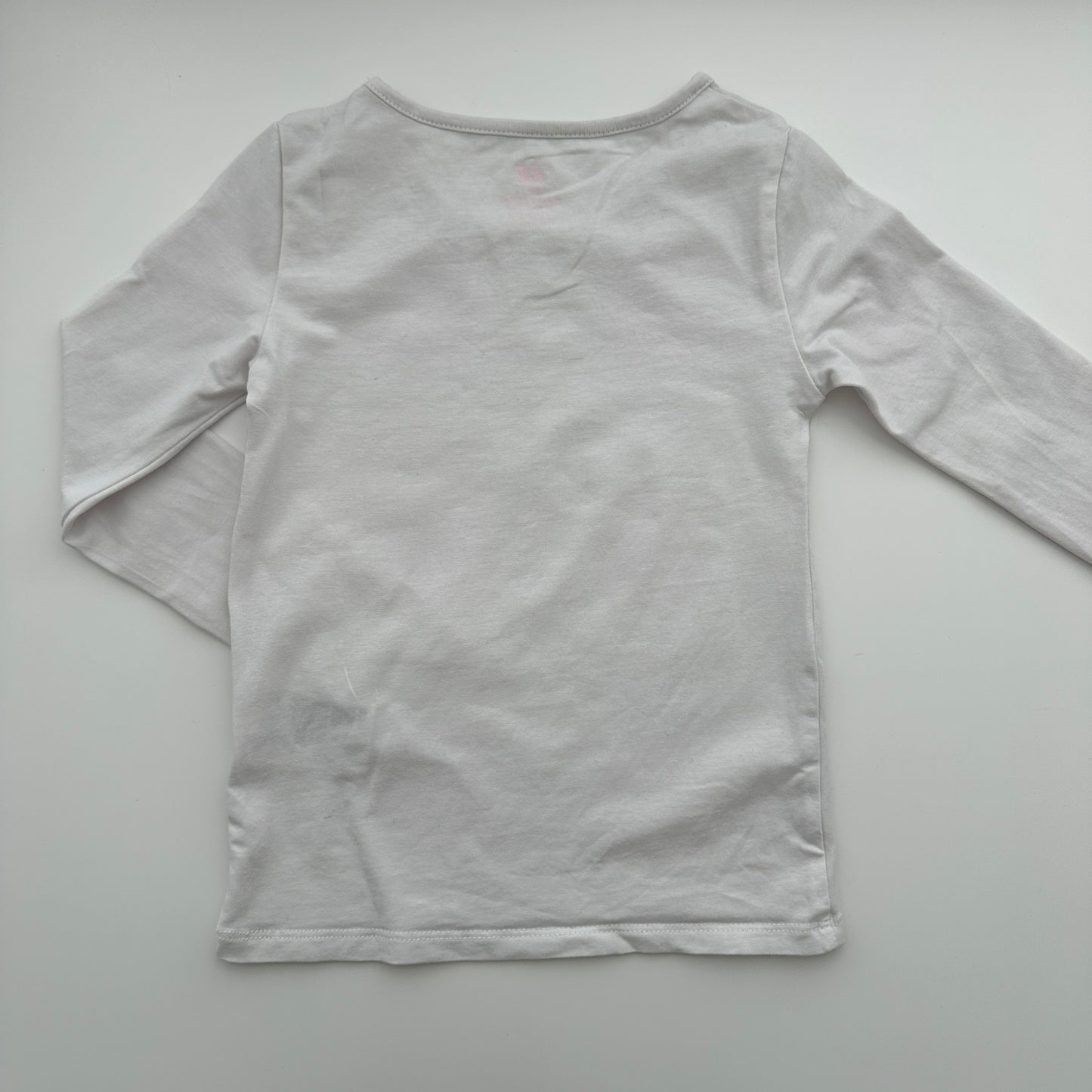 H&M Basic Langarmshirt Weiss aus Bio-Baumwolle Gr. 110/116