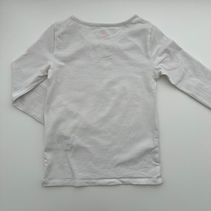 H&M Basic Langarmshirt Weiss aus Bio-Baumwolle Gr. 110/116