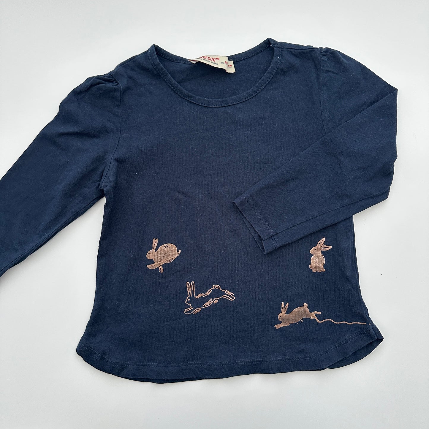 Silversun Langarmshirt Navy mit Hasenprint Gr. 92/98