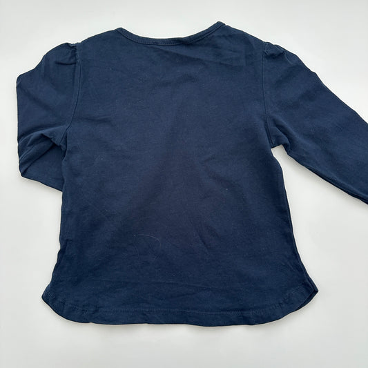 Silversun Langarmshirt Navy mit Hasenprint Gr. 92/98