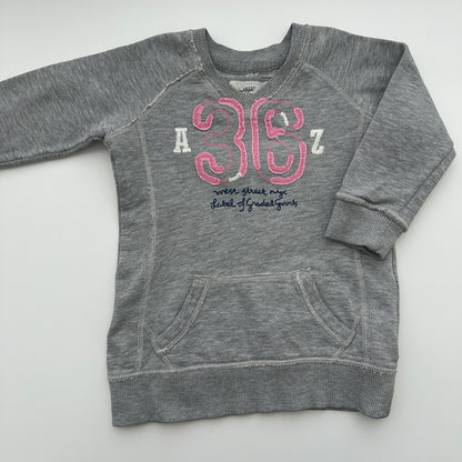 H&M L.O.G.G. Sweatshirt Grau mit Stickerei "36" Gr. 98/104