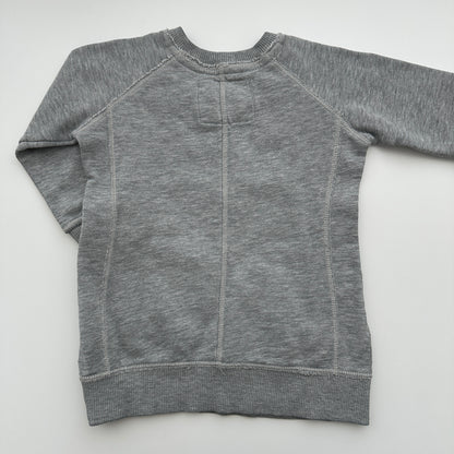 H&M L.O.G.G. Sweatshirt Grau mit Stickerei "36" Gr. 98/104