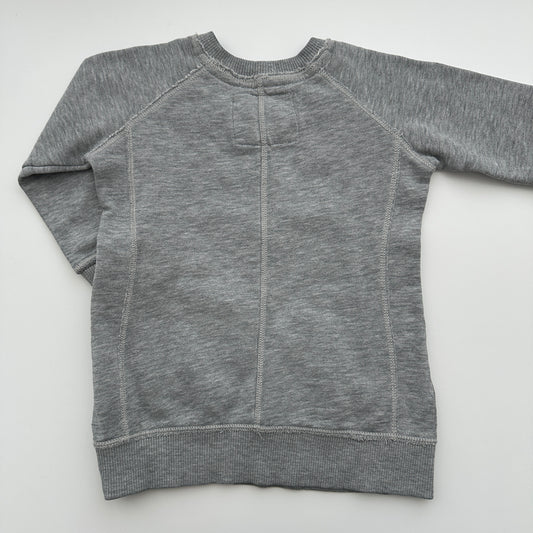 H&M L.O.G.G. Sweatshirt Grau mit Stickerei "36" Gr. 98/104