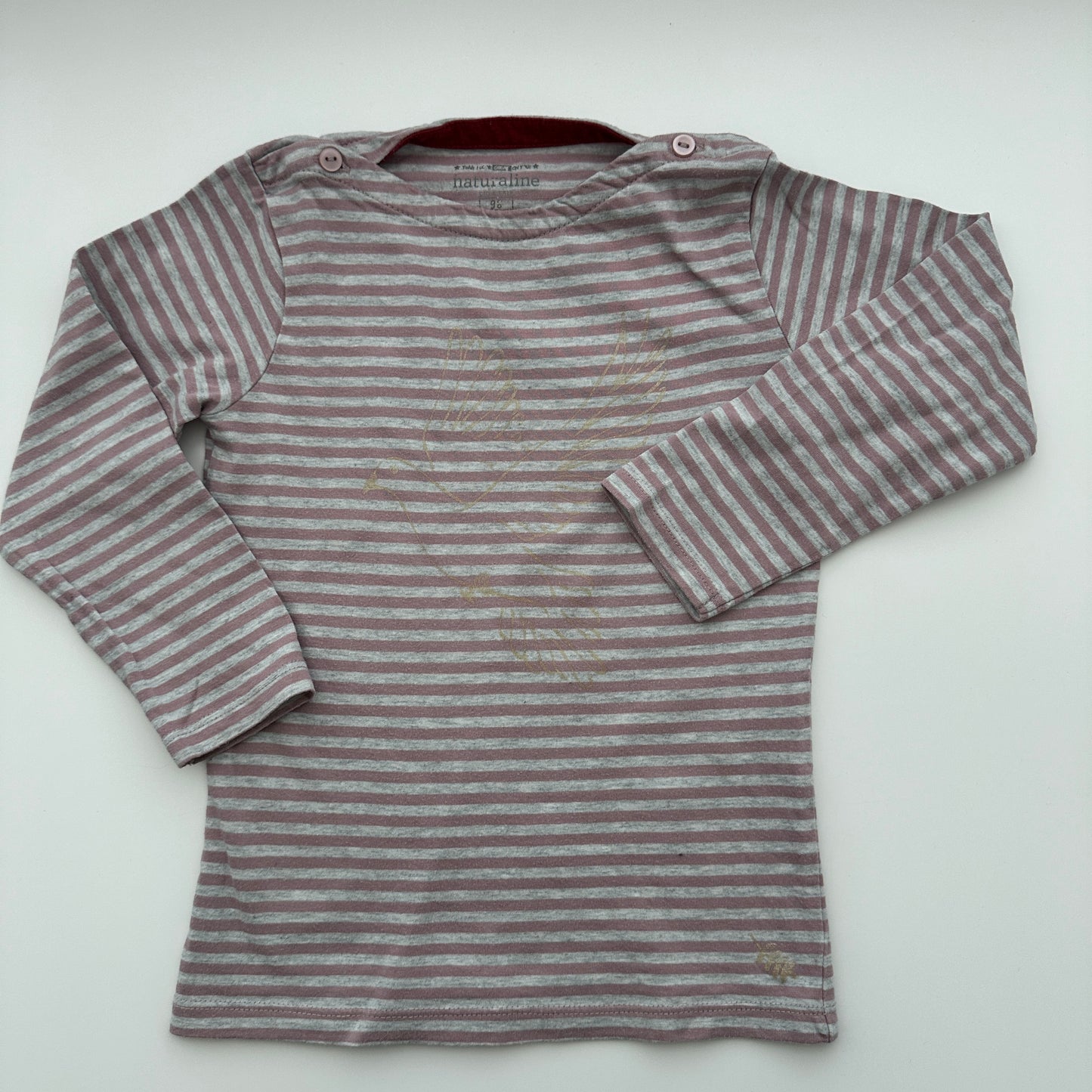 naturaline Bio Baumwoll-Langarmshirt Rosa Gestreift Gr. 96