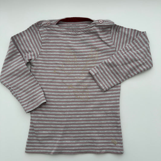naturaline Bio Baumwoll-Langarmshirt Rosa Gestreift Gr. 96