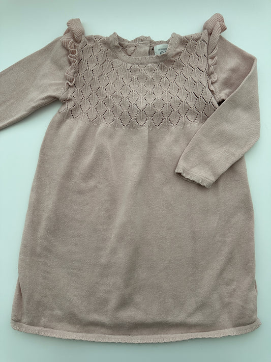 C&A Newborn Strickkleid Altrosa mit Rüschen Gr. 80