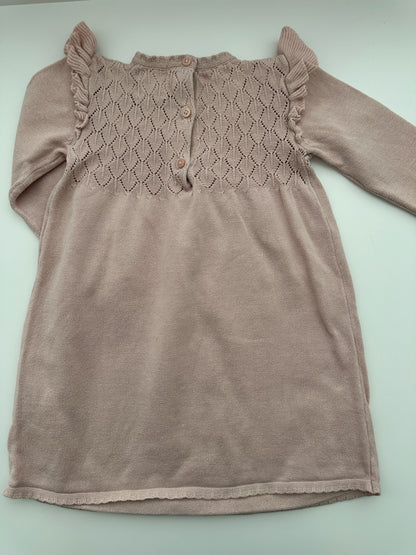 C&A Newborn Strickkleid Altrosa mit Rüschen Gr. 80