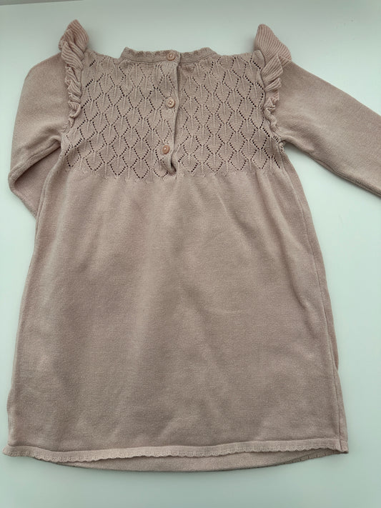 C&A Newborn Strickkleid Altrosa mit Rüschen Gr. 80