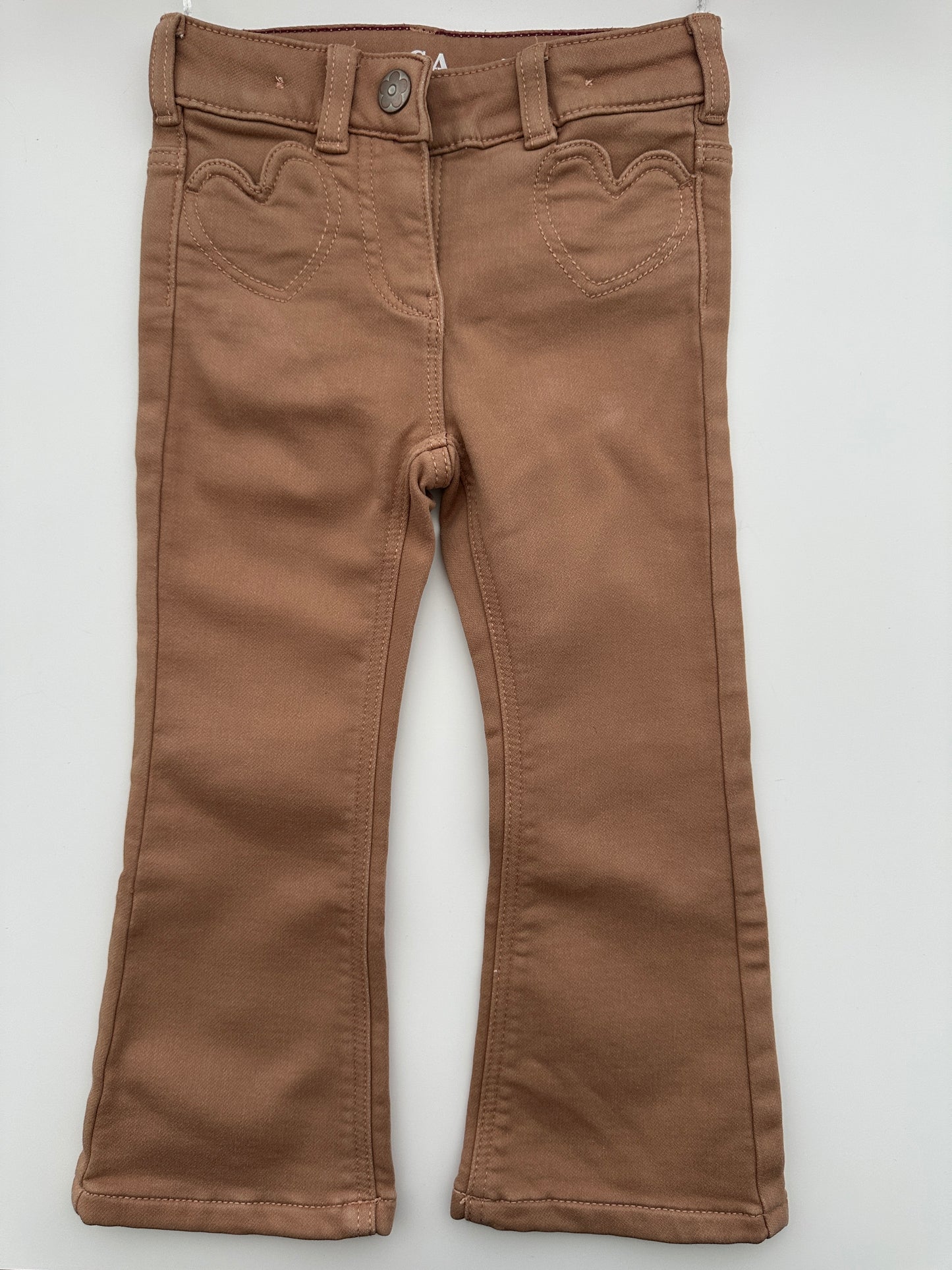 C&A Flare Hose Braun mit Herztaschen Gr. 92
