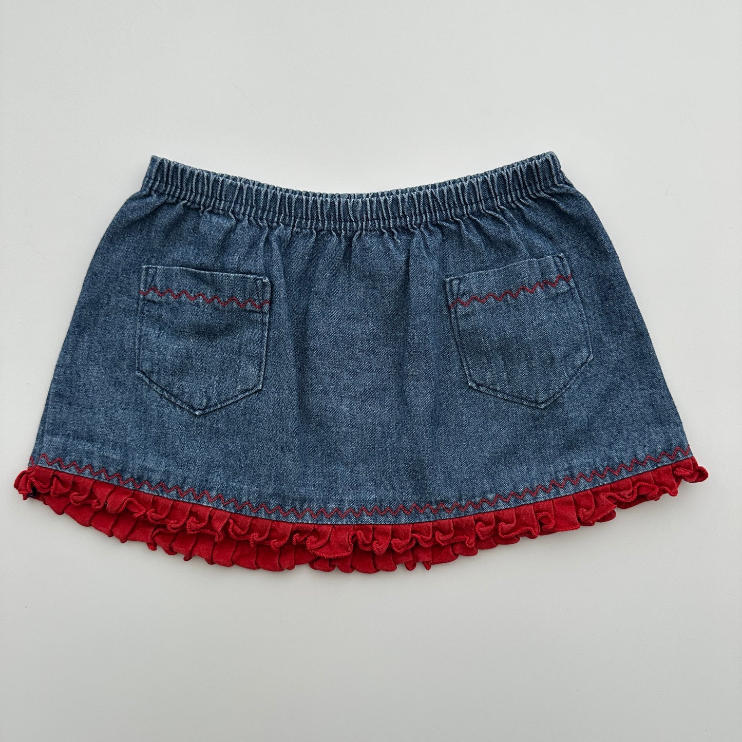 Baby Popeye Jeansrock Blau mit roten Rüschen Gr. 92