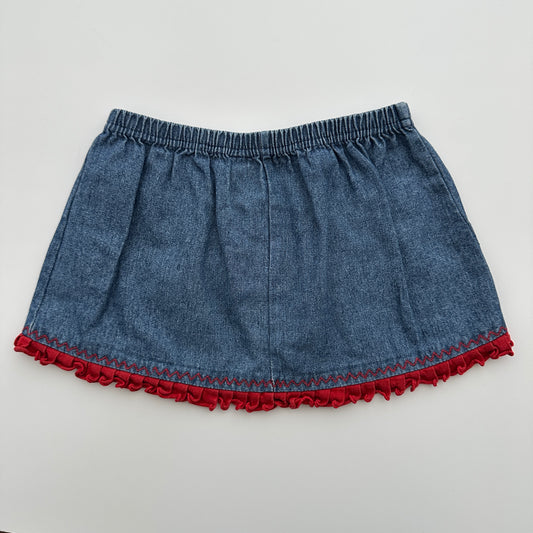 Baby Popeye Jeansrock Blau mit roten Rüschen Gr. 92
