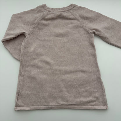 H&M Baby Strickkleid Rosa mit Katzenmotiv Gr. 74