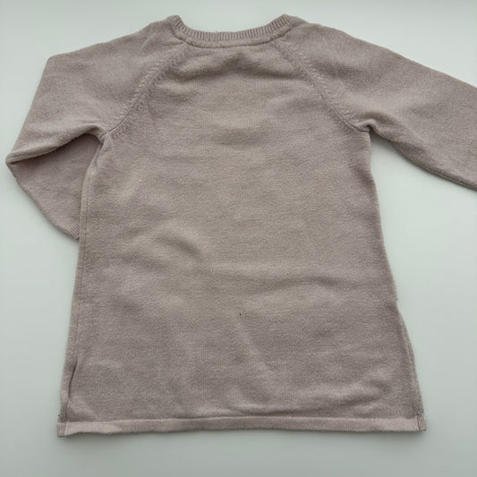 H&M Baby Strickkleid Rosa mit Katzenmotiv Gr. 74