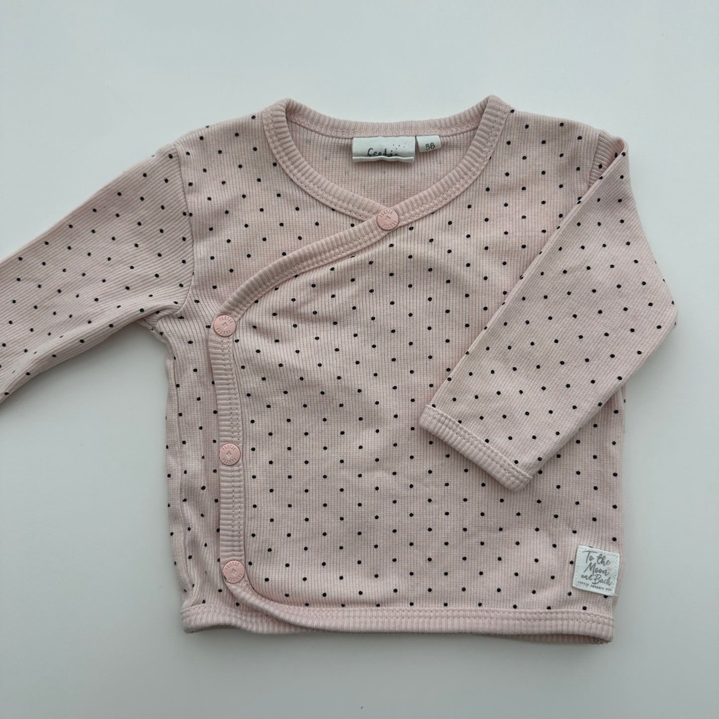 Feetje Wickelshirt Rosa mit schwarzen Punkten Gr. 56