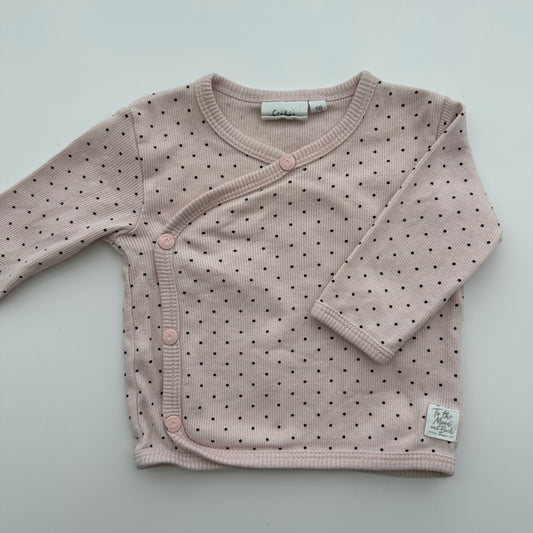 Feetje Wickelshirt Rosa mit schwarzen Punkten Gr. 56