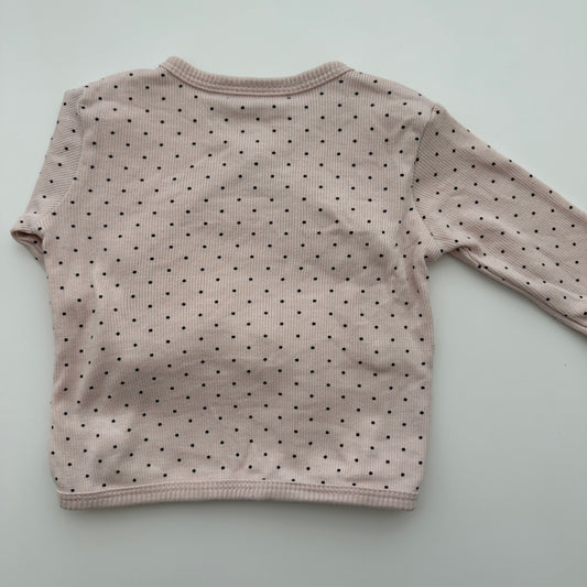 Feetje Wickelshirt Rosa mit schwarzen Punkten Gr. 56