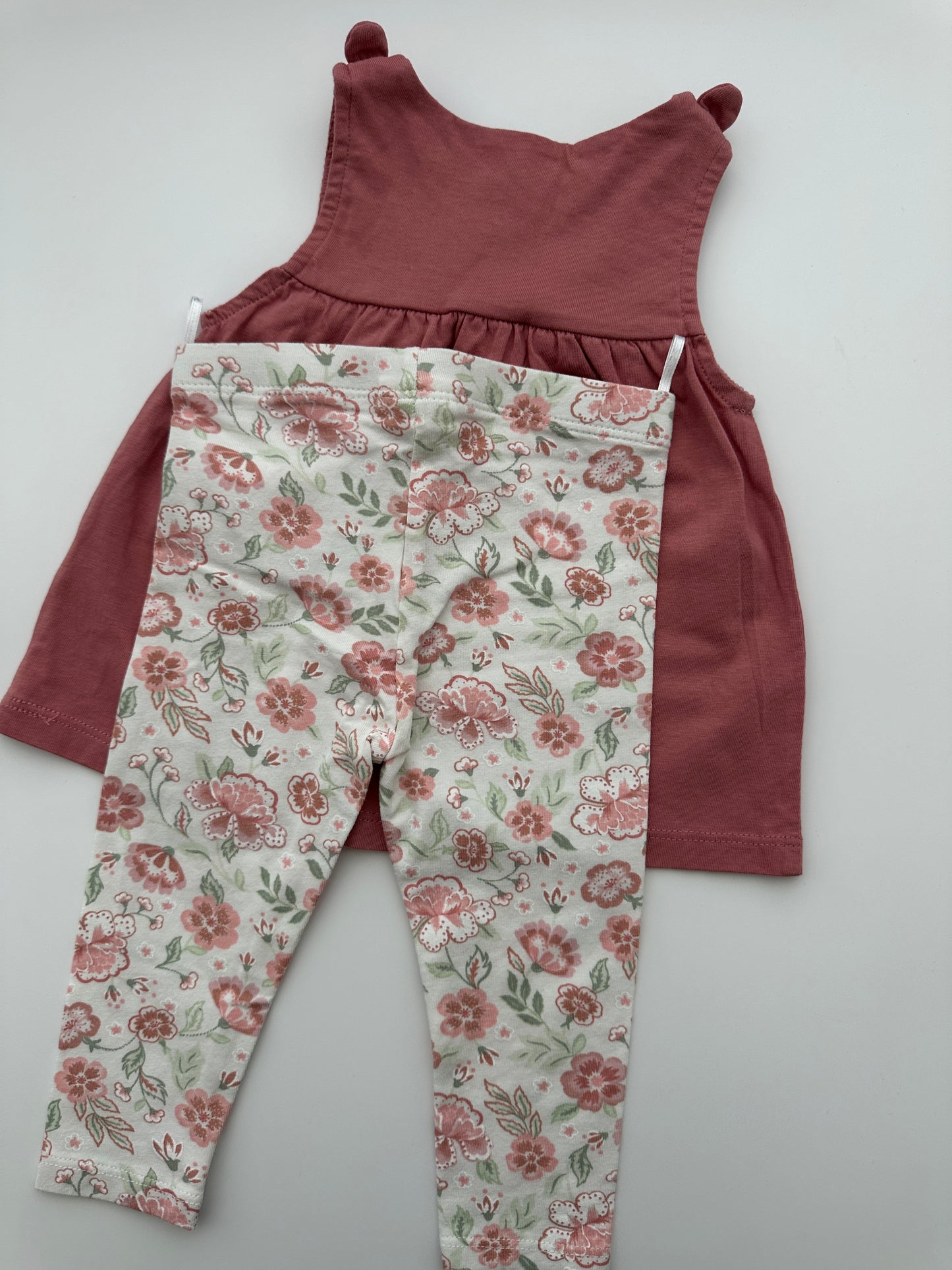 C&A Baby 2-teiliges Set mit Kleid und Blumenleggings Gr. 74