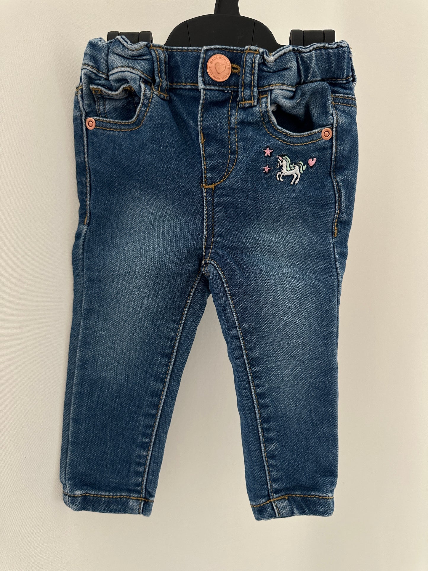 Jeanshose mit Einhornmotiv Gr. 68